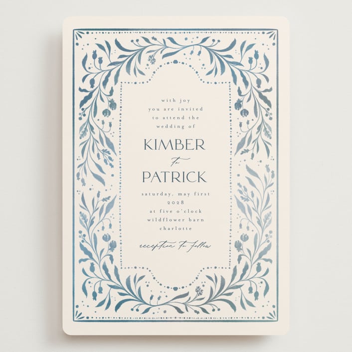 "Porcelain" - Wedding Invitations in Delft Blue by Ashley DeMeyere - Front