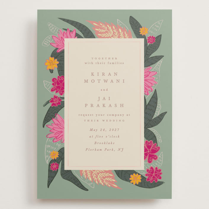 "Phool Bahar" - Wedding Invitations in Patta by Creo Study - Front