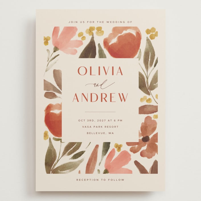 "Giardino" - Wedding Invitations in Saffron by Vera Lim - Front