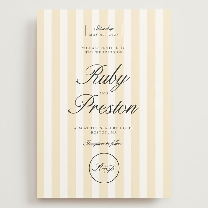 "Elegant and Formal" - Wedding Invitations in Sunshine by Jen Ramsey - Front