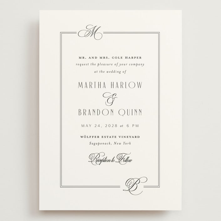 "Black Tie Elegance" - Wedding Invitations in Tuxedo by Nicoletta Savod - Front