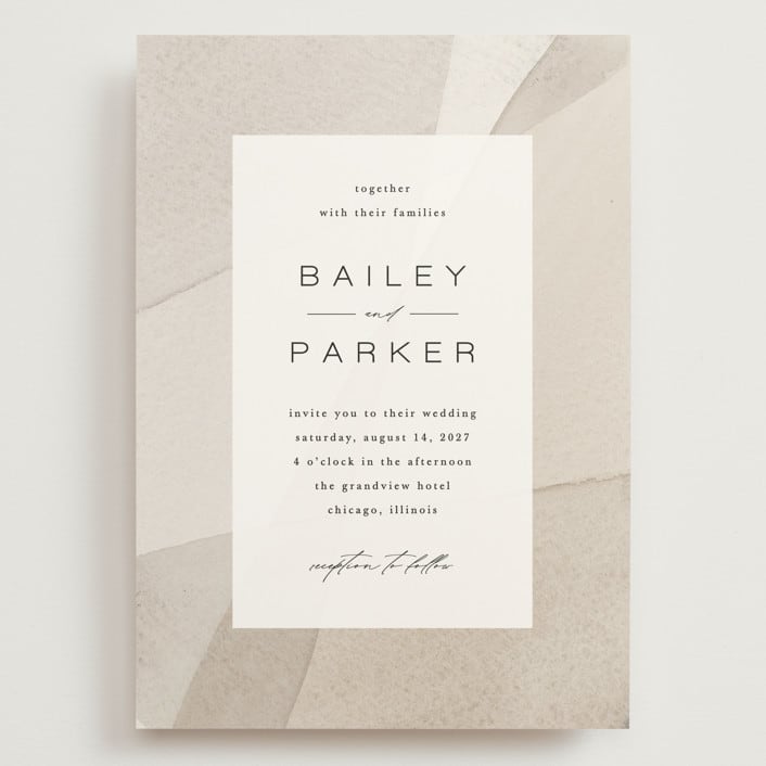 "Gossamer" - Wedding Invitations in Sandstone by Kate Ahn - Front