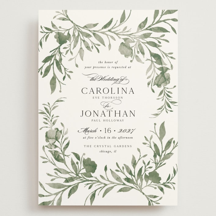 "Carolina" - Wedding Invitations in Meadow by Melanie Kosuge - Front