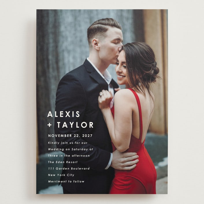 "Modern Bliss" - Wedding Invitations in Cream by Elly - Front