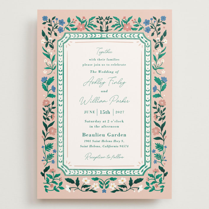"Le Jardin" - Wedding Invitations in Petal by Elly - Front