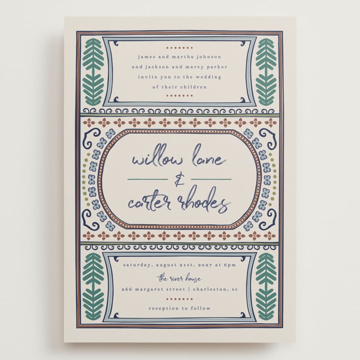 "Vase" - Wedding Invitations in Neptune by Kelly Watkins - Front