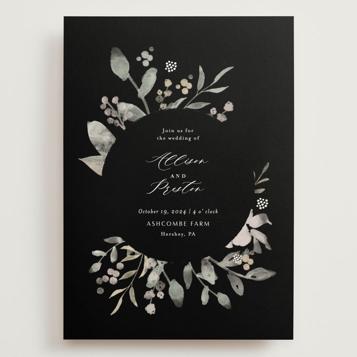 "Enchanted fields" - Wedding Invitations in Noir by Jennifer Wick - Front