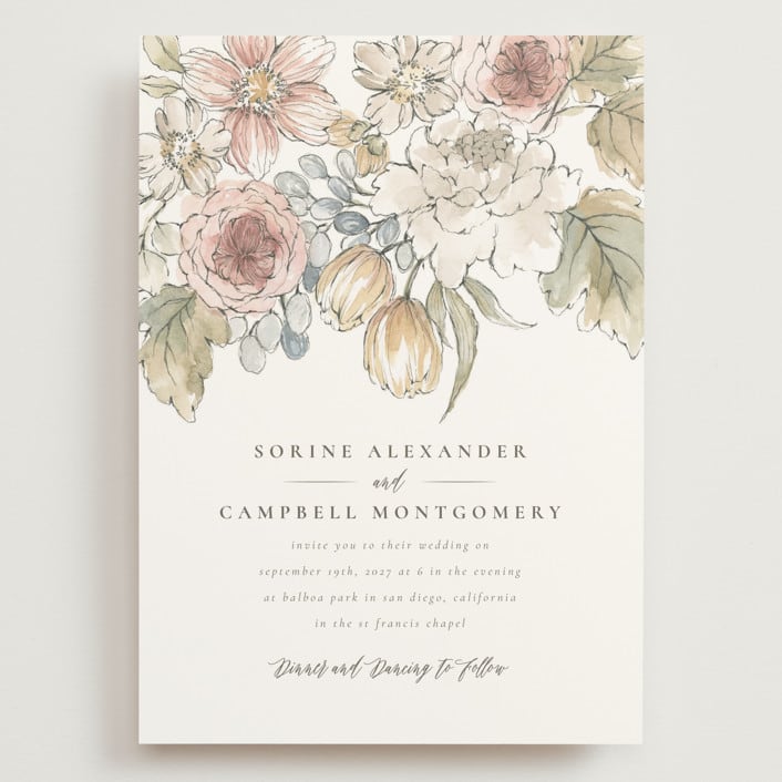 "Summer Garden" - Wedding Invitations in Garden Rose by Wildfield Paper Co - Front