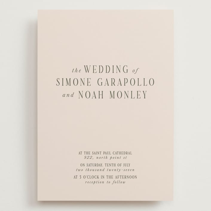 "Fero" - Wedding Invitations in Blush by Pati Cascino - Front