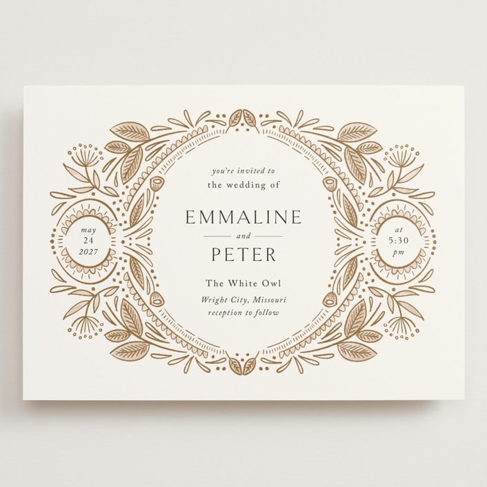 "charmed" - Wedding Invitations in Honey by Jen Owens - Front