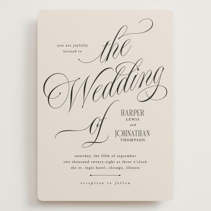 "Mirin" - Wedding Invitations in Linen by Kate Ahn - Front