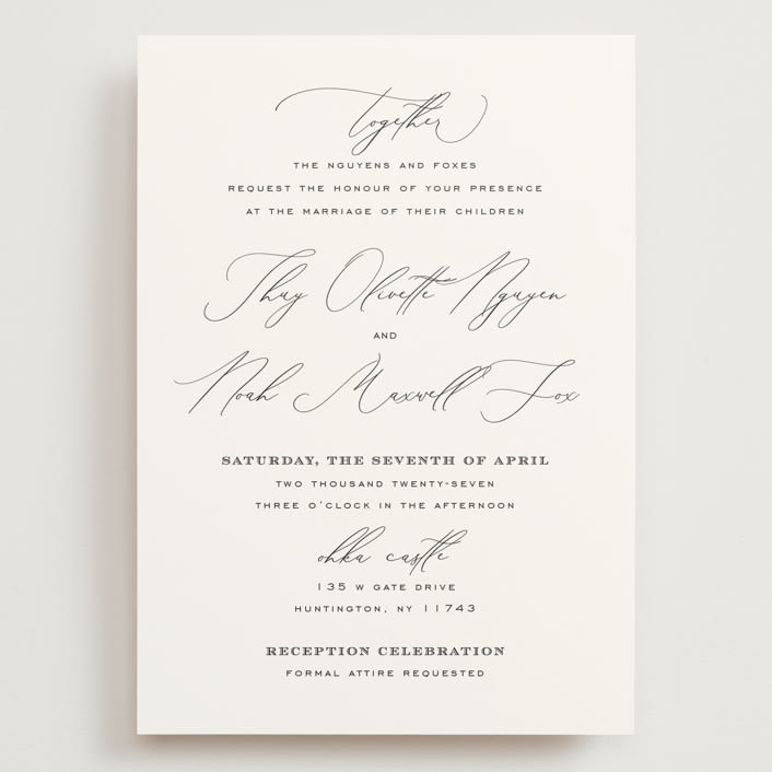"la noce" - Wedding Invitations in Ink by Design Lotus - Front