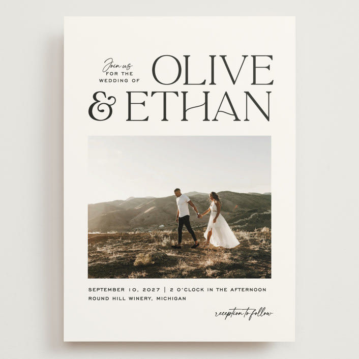 "Casual" - Wedding Invitations in Pearl by Owl and Toad - Front