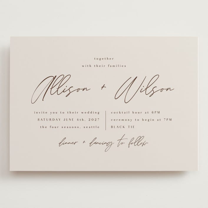 "Love Note" - Wedding Invitations in Ecru by AK Graphics - Front