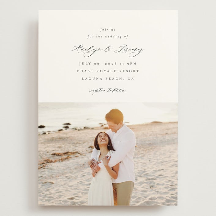 "Minimalist Photo" - Wedding Invitations in Ivory by Nicole Walsh - Front