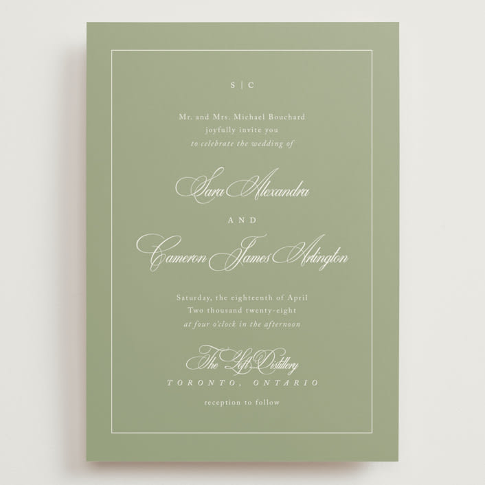 "Greenwood" - Wedding Invitations in Garden by Kelly Schmidt - Front