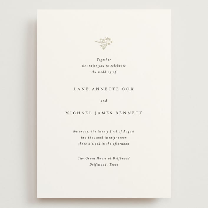"Sense and Sensibility" - Wedding Invitations in Cloud by Design Lotus - Front