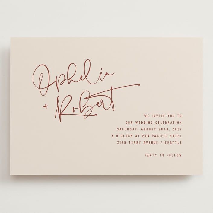 "Millennial" - Wedding Invitations in Rose by Hooray Creative - Front
