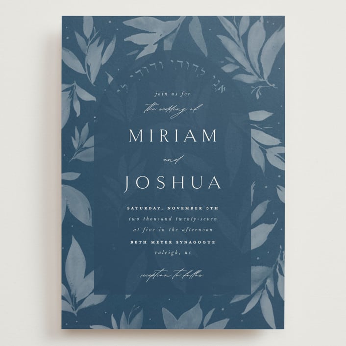 "Linen" - Wedding Invitations in Midnight by Ashley Rosenbaum - Front