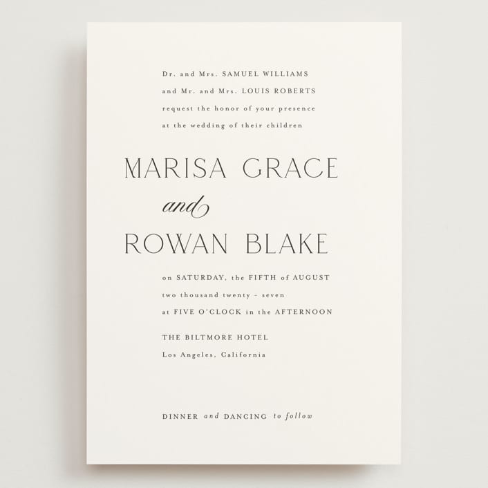 "Classic Chic" - Wedding Invitations in Pearl by Shirley Lin Schneider - Front
