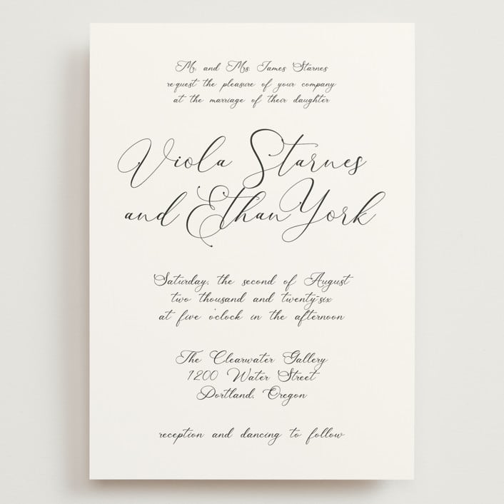 "Poem" - Wedding Invitations in Snow by Maja Cunningham - Front