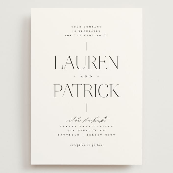 "Modern Type" - Wedding Invitations in Moon by Heather Cairl - Front