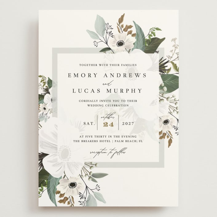 "Inverness" - Wedding Invitations in Pistachio by Nicole Whiddon - Front