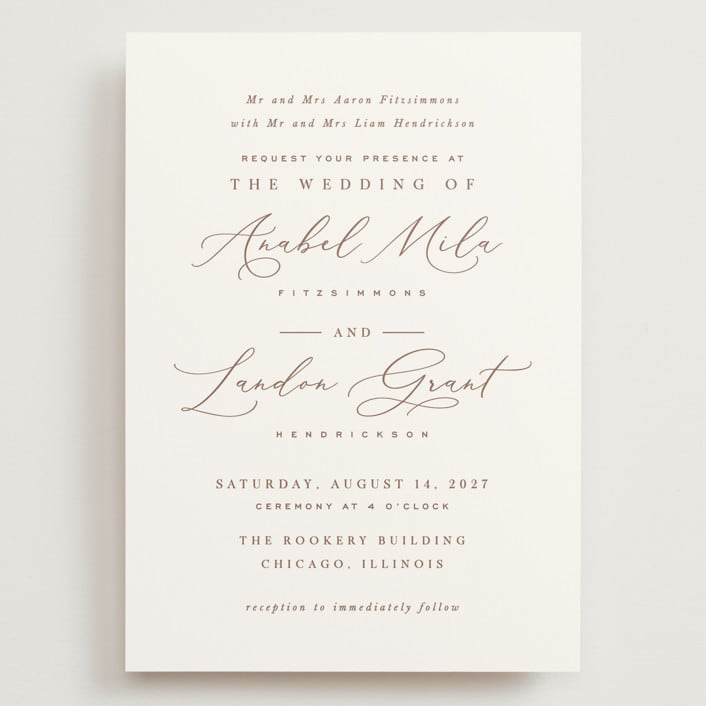"Luxe script" - Wedding Invitations in Pearl by Hooray Creative - Front
