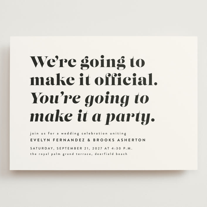 "Make it official" - Wedding Invitations in Panda by Lea Delaveris - Front
