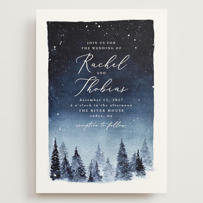 "Let it Snow" - Wedding Invitations in Celestial by Anastasia Makarova - Front
