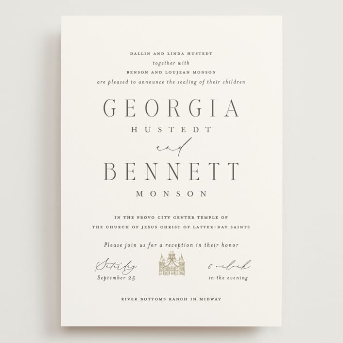 "City Center" - Wedding Invitations in Cotton by Erin L. Wilson - Front