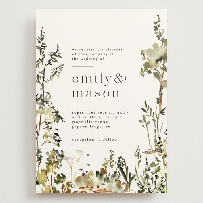 "We Walk Together" - Wedding Invitations in Evergreen by Petra Kern - Front