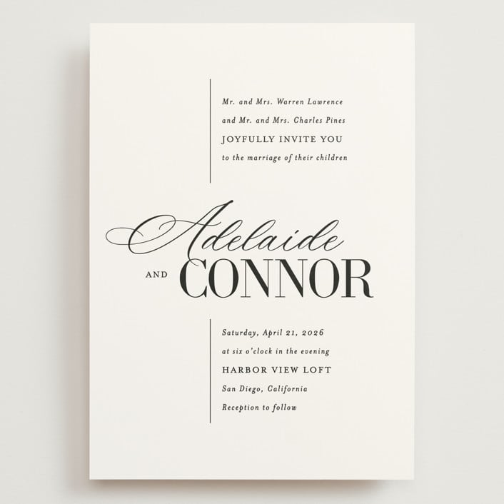 "This and That" - Wedding Invitations in Diamond by Jessica Corliss - Front