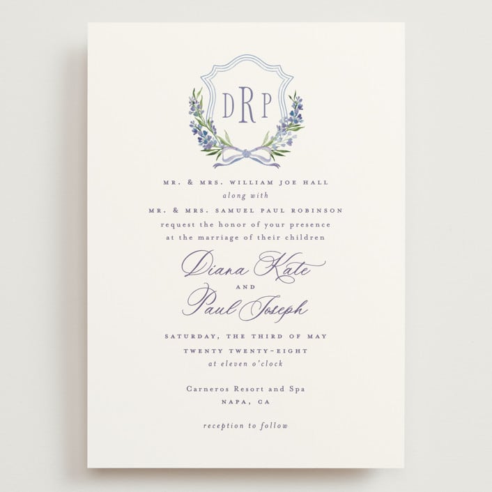 "Lavender" - Wedding Invitations in Tuscany by Claudia Orengo - Front