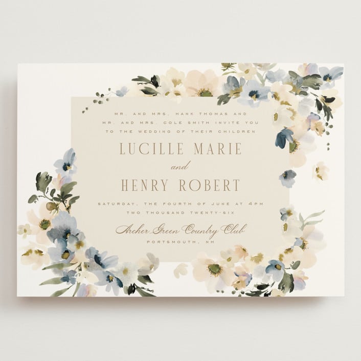 "Swept Away" - Wedding Invitations in Petal by Leah Bisch - Front