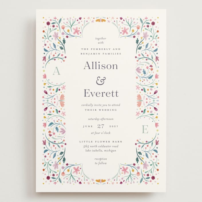 "Delicate Garden" - Wedding Invitations in Wildflower by Ashley DeMeyere - Front