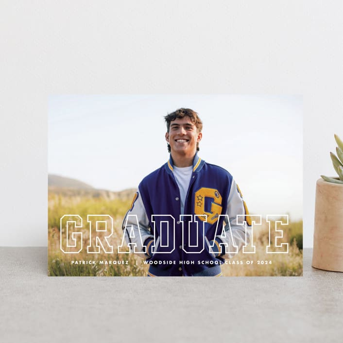 "Strength" - Graduation Announcements in Snow by Sarah Curry - Front