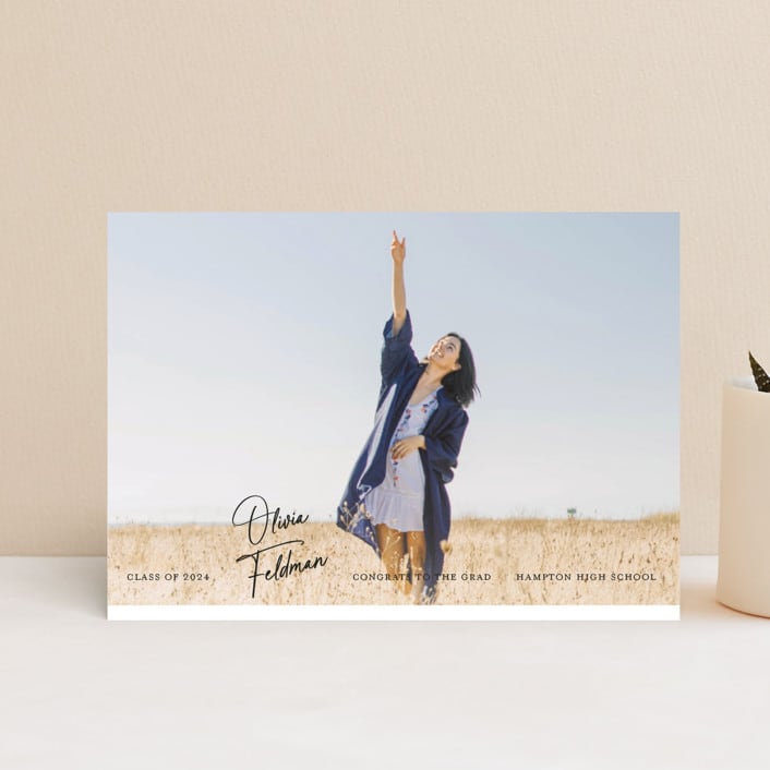"Lift Off" - Graduation Announcements in Ink by Paper Raven Co. - Front