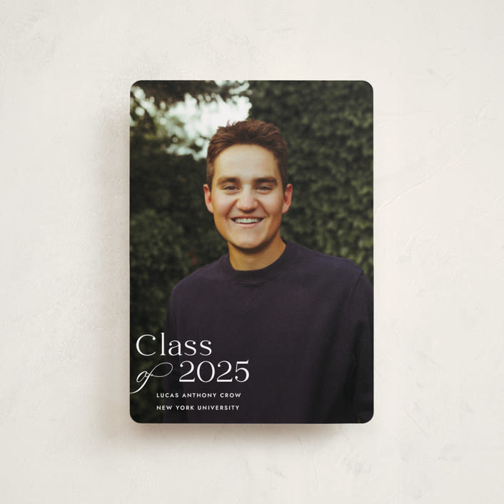 "Classical Grad" - Graduation Announcements in Blanco by Megan Davis - Front