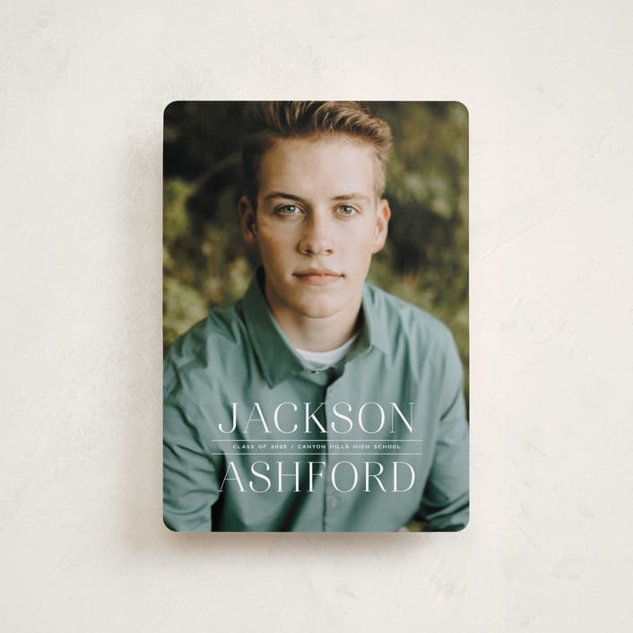 "Classy Stack" - Graduation Announcements in Limestone by Erica Krystek - Front