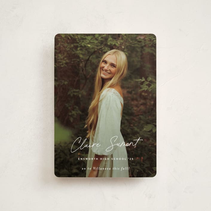 "Journal " - Graduation Announcements in Snow by Sara Hicks Malone - Front
