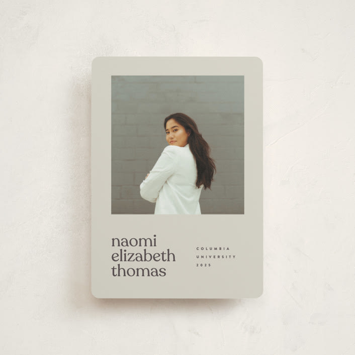 "Minimal Modern" - Graduation Announcements in Sand by JoAnn Jinks - Front