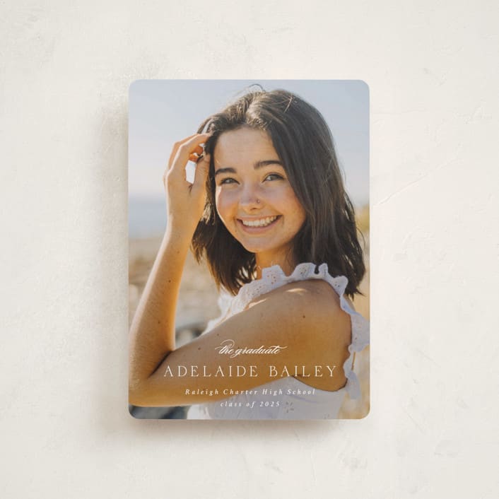 "graceful" - Graduation Announcements in Cotton by Emily Sabol Goss - Front