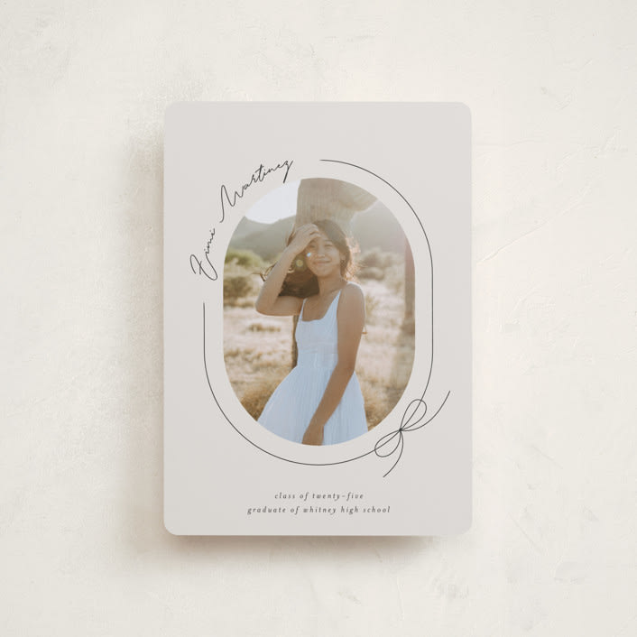 "Etna" - Graduation Announcements in Latte by Blustery August - Front