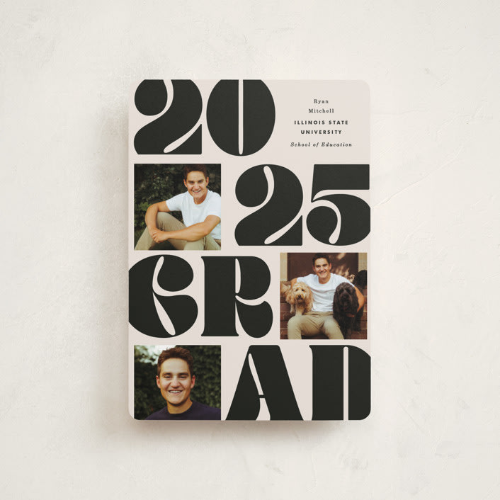"Vintage Bold" - Graduation Announcements in Cream by Baumbirdy - Front