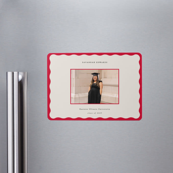 "Decorative Frame" - Graduation Announcements in Crimson by Baumbirdy - Magnet Front