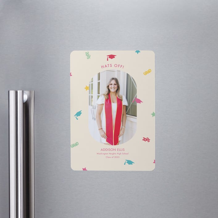 "Confetti Drop" - Graduation Announcements in Multi by Megan Cash - Magnet Front