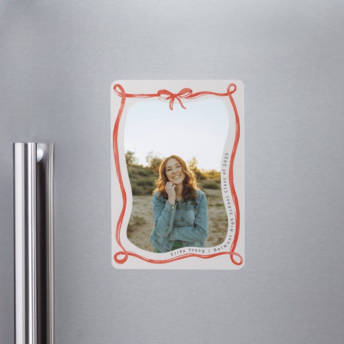 "Make me happy" - Graduation Announcements in Berry by Pati Cascino - Magnet Front