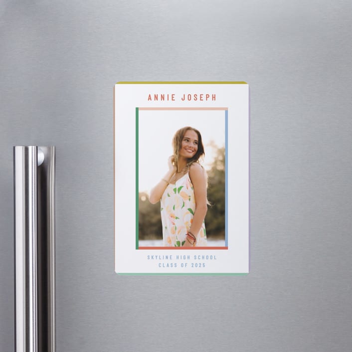 "Color Frame" - Graduation Announcements in Candy by Kelly Watkins - Magnet Front