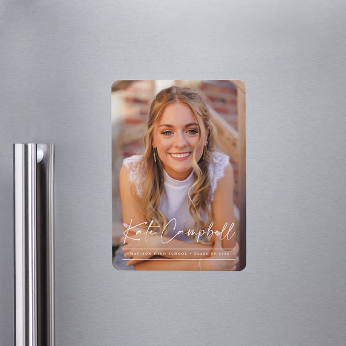 "Signature Grad" - Graduation Announcements in Linen by Erica Krystek - Magnet Front